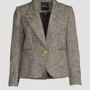 Smythe Shrunken 90s Blazer, Medium,black and white herringbone
